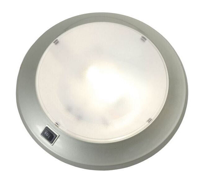 Leuchte Lampe LED mit Schalter Decke/Wand silber Ø 25 cm 12V 4,2W 320f427 NEU