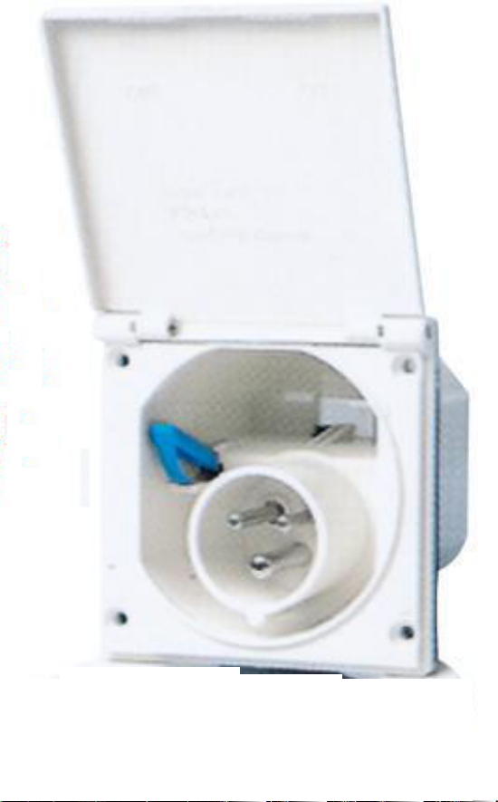 Einspeisestecker 230 Volt CEE Steckdose fest 104 x 104 NEU