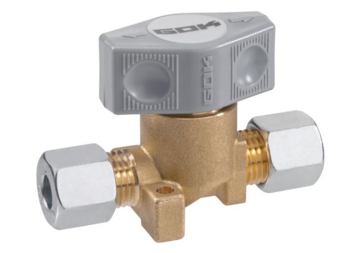 Gas Ventil Absperrhahn Gashahn 1er GOK für beidseitig 8mm Rohr 310f601-1 NEU