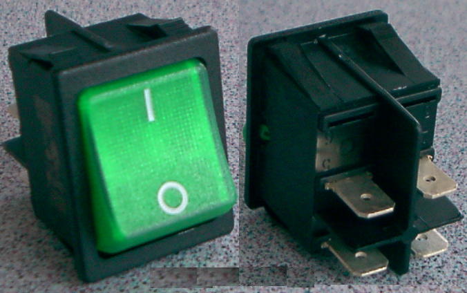 Schalter grün Wippschalter Dometic Elektrolux Kühlschrank 230 Volt 91367m NEU