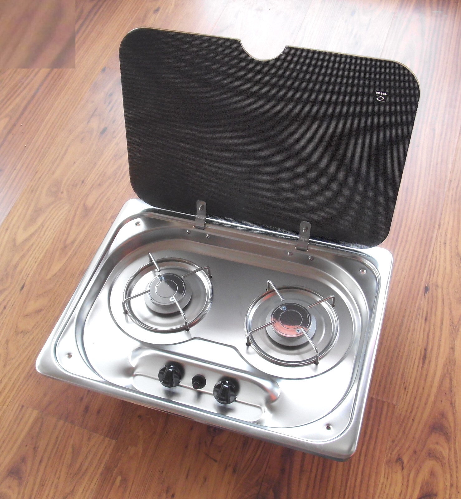 2 Flamm Gas Kocher Suter Glasabdeckung Piezo Edelstahl 30mbar Wohnmobil 71310Lg